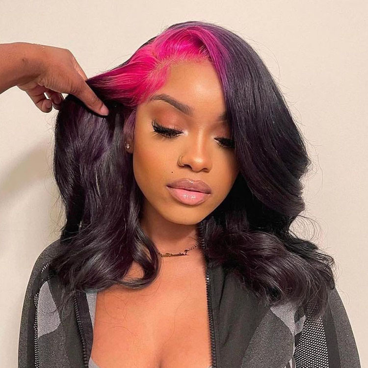 pink skunk stripe wigs