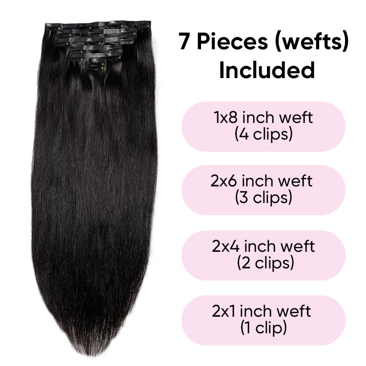 pu clip in hair