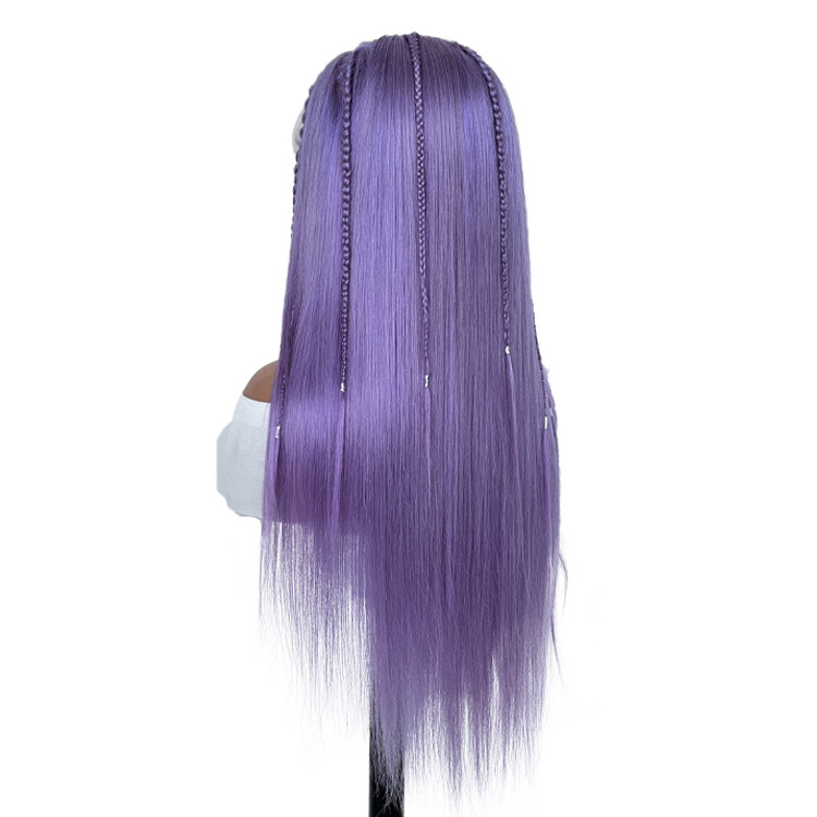purple braided wig