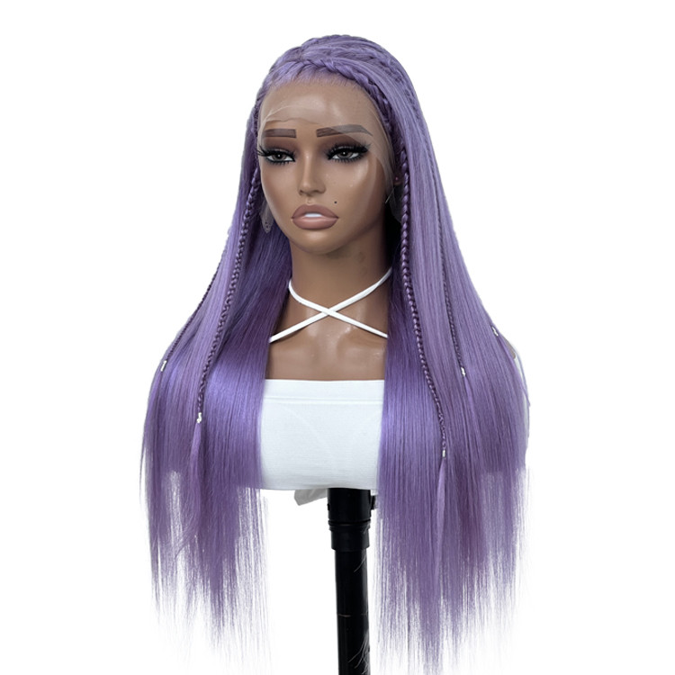purple braiding hair