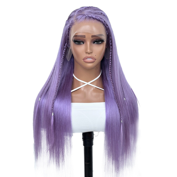 purple human hair wig
