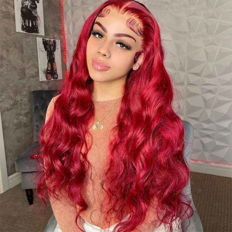 red lace wig