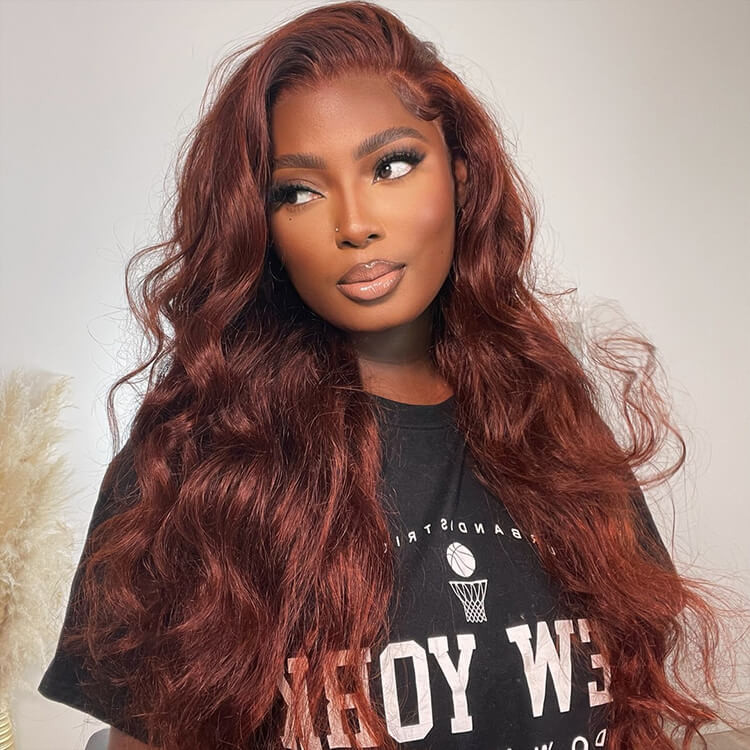 reddish brown lace front wigs