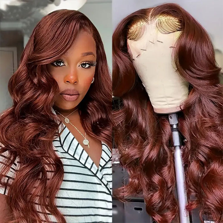 reddish brown wigs human hair