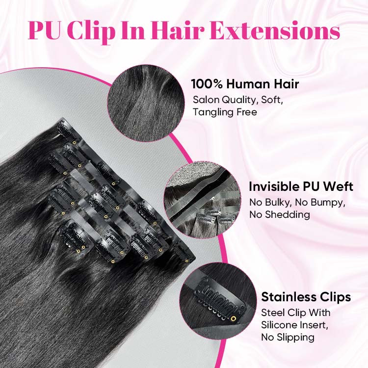 real hair clip in