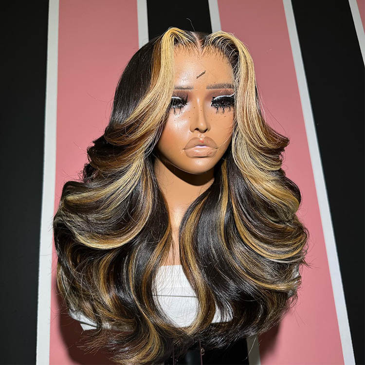 short black hair with highlights