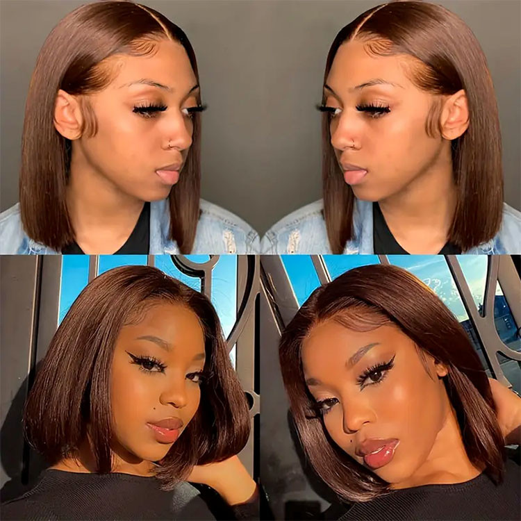 dark brown bob wig