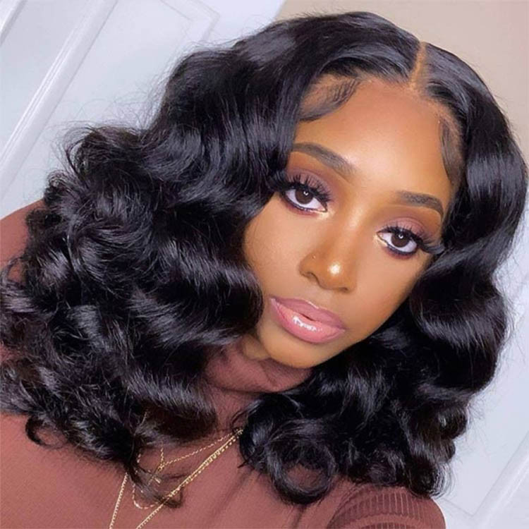 short wavy lace front wigs