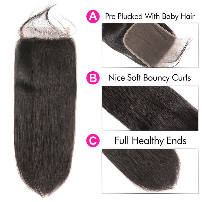 straight lace closure 6*6