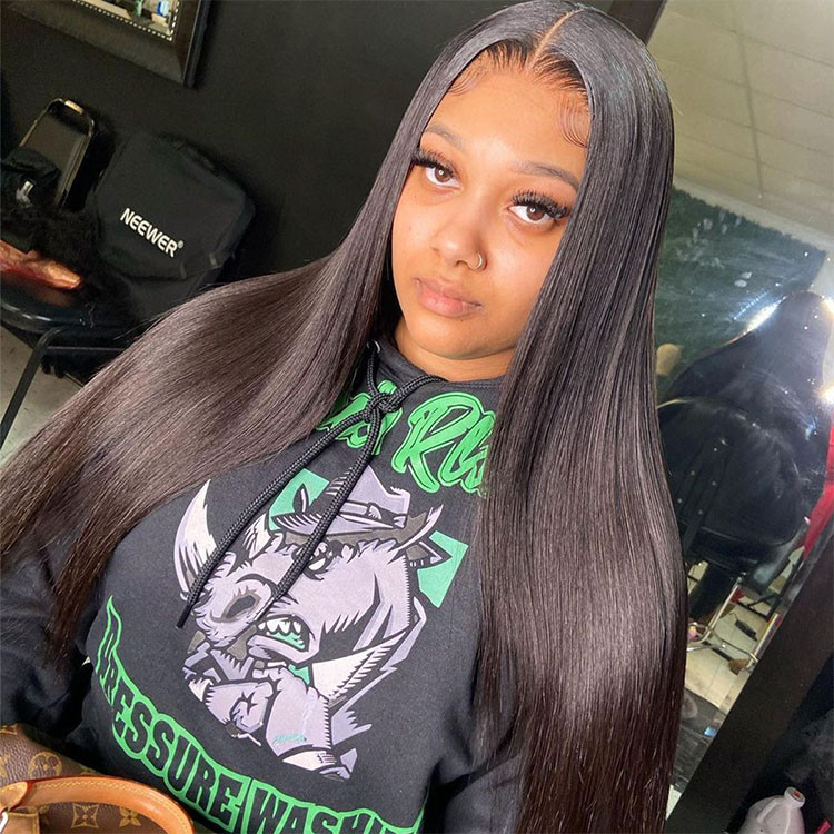 straight wigs with closure