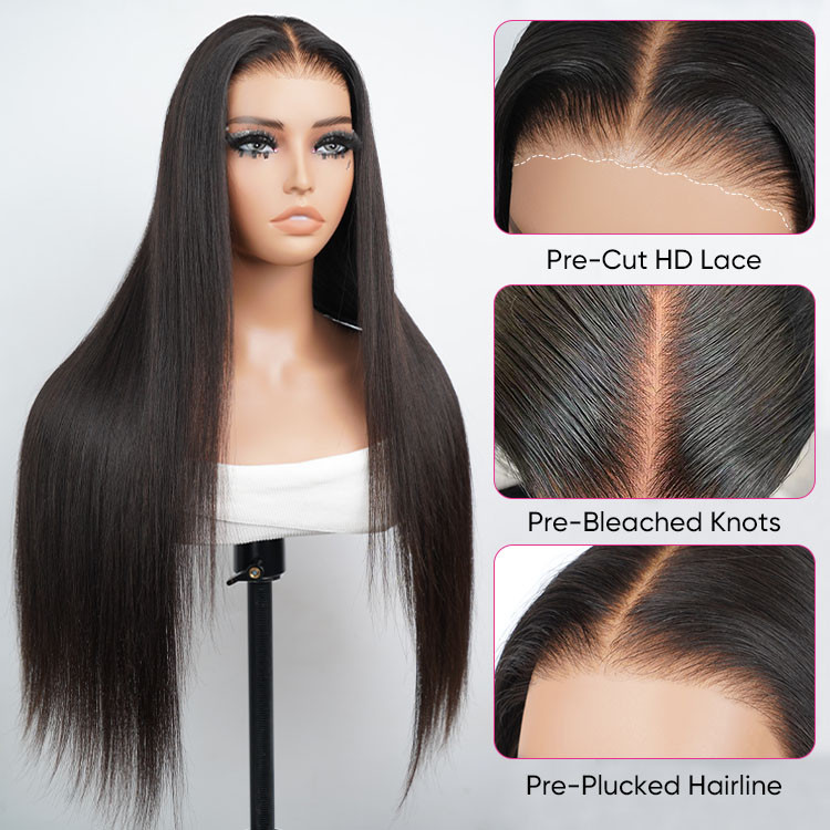 straight glueless closure wigs