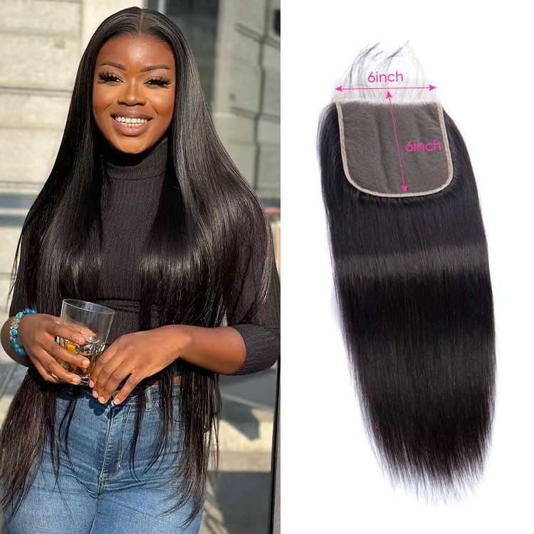 straight lace closure 6*6