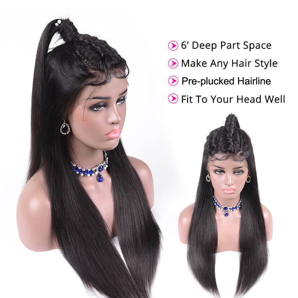 bone straight 13x6 lace front wigs