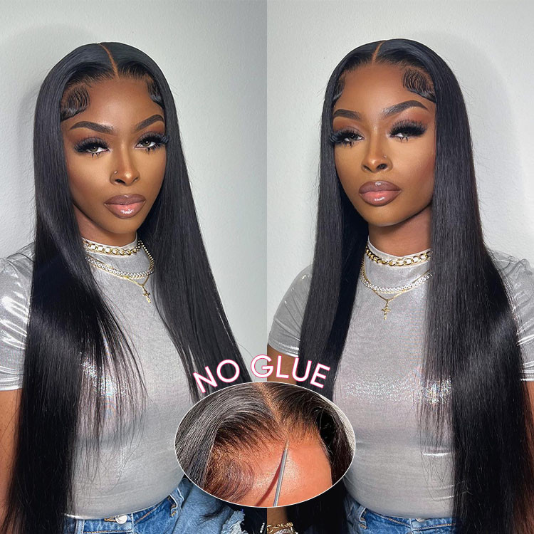 straight glueless closure wigs
