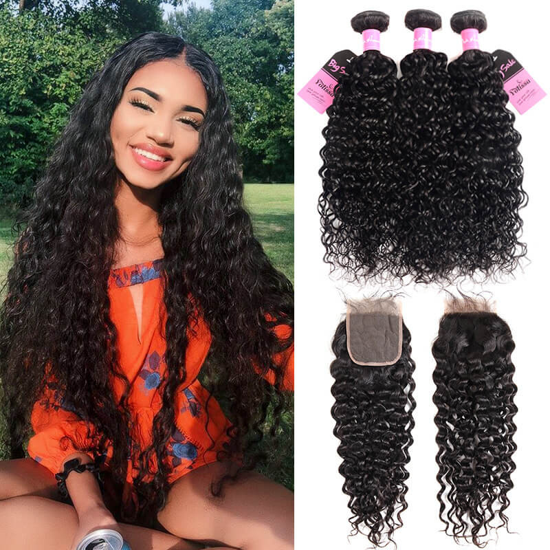 water wave 3 bundles with closure
