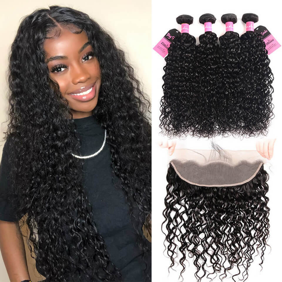 water wave 4 bundles with frontal
