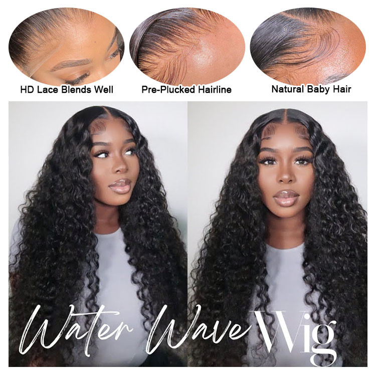 water wave lace front wigs