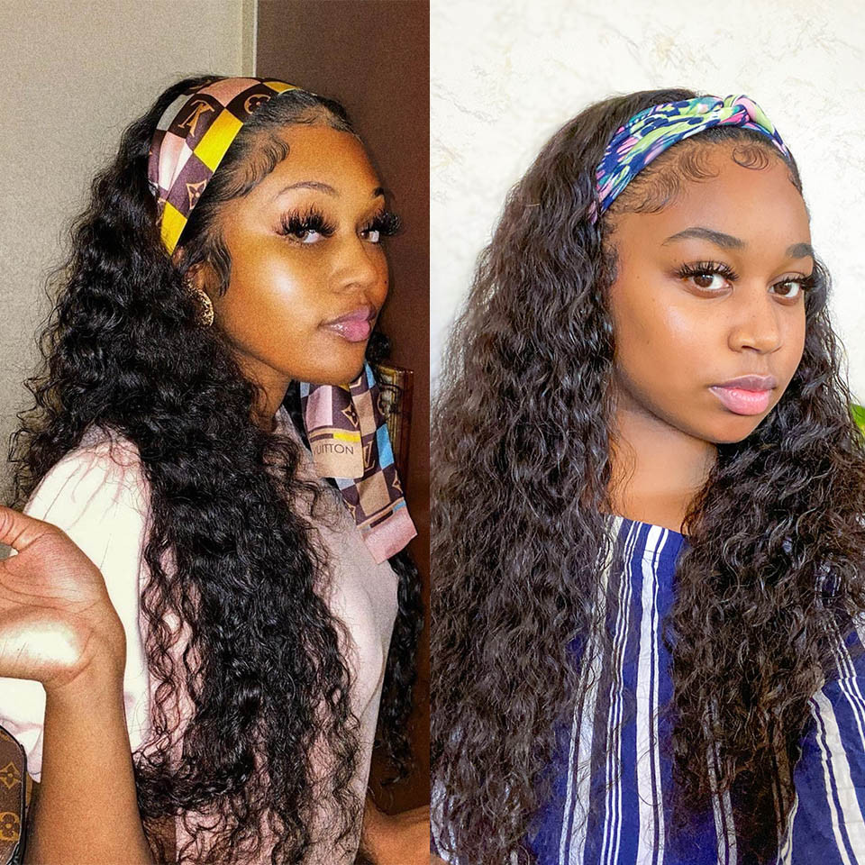 human hair headband half wigs