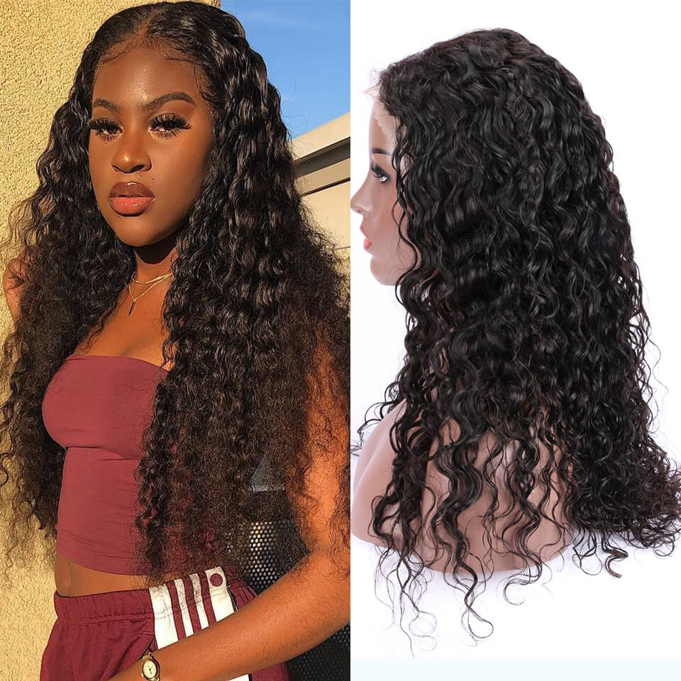 water wave lace closure wigs