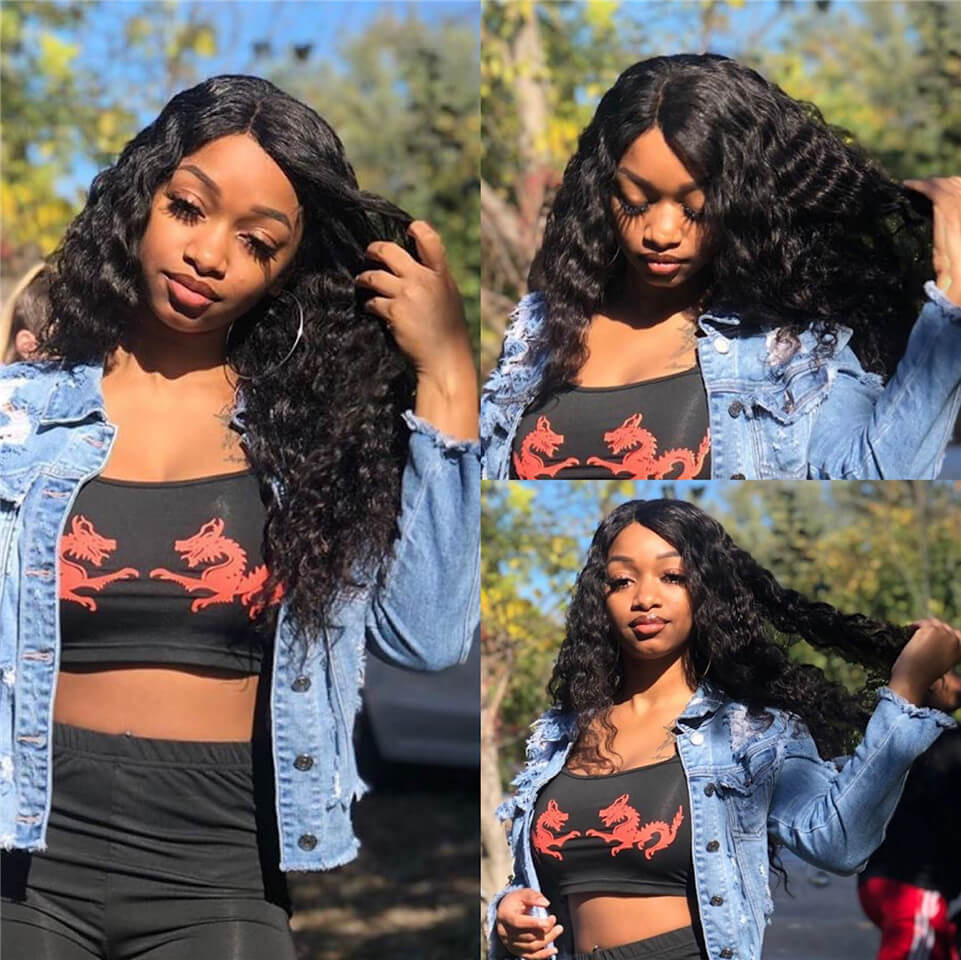 water wave lace closure wig