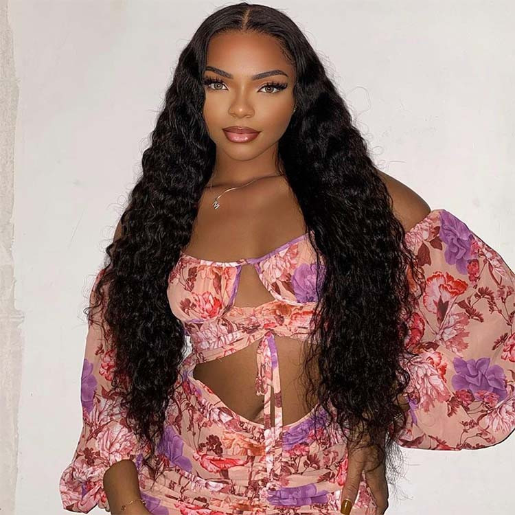 medium length water wave wigs