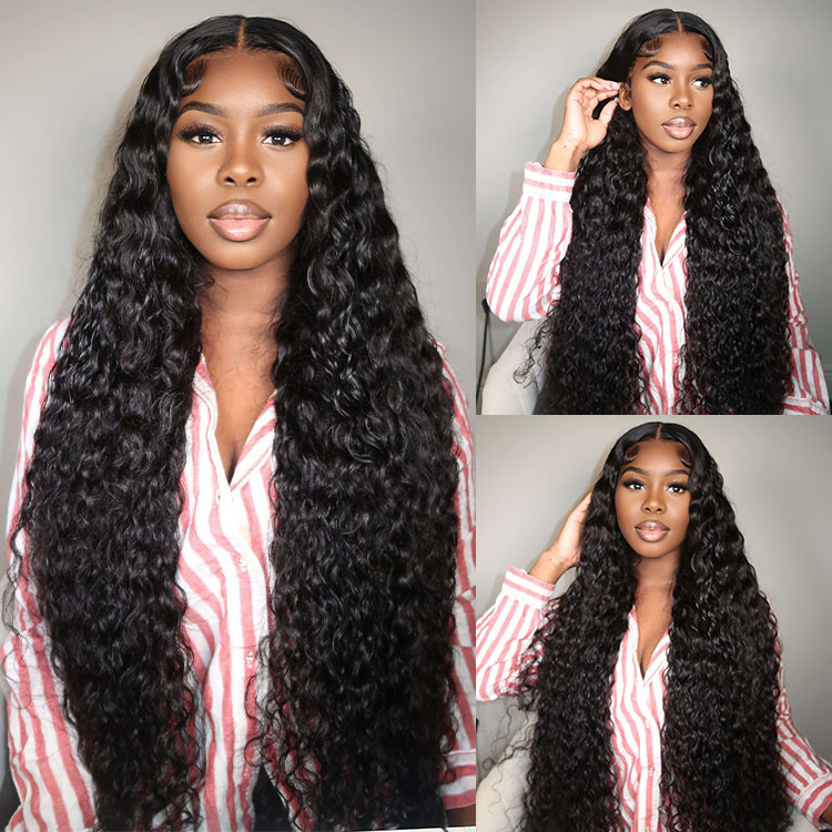 water wave long lace frontal wig