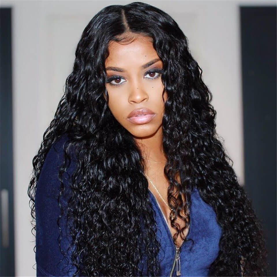 wet and wavy water wave lace front wigs