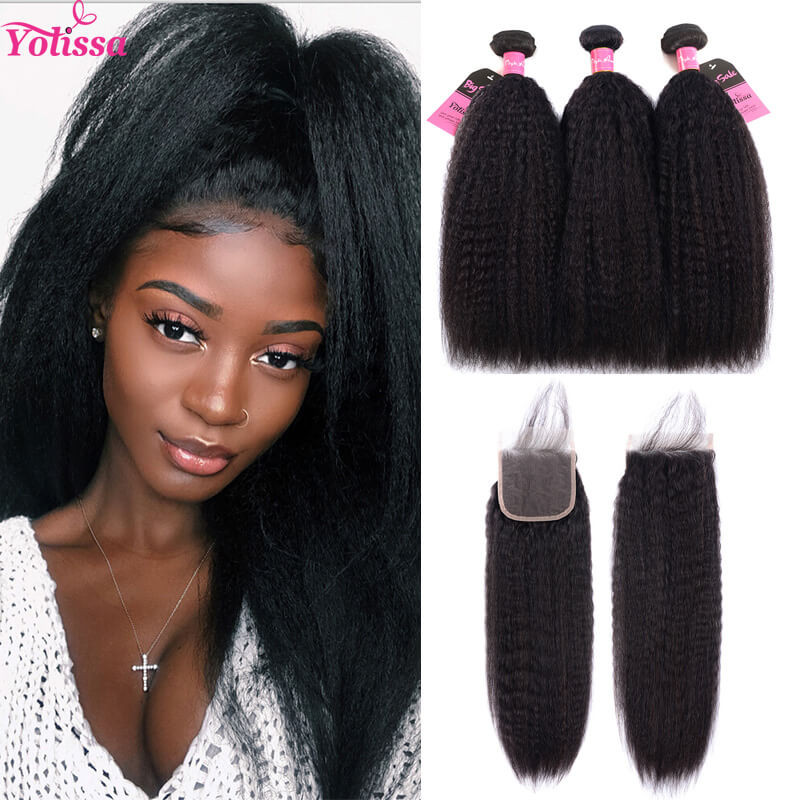 yaki straight bundles with closure 4*4