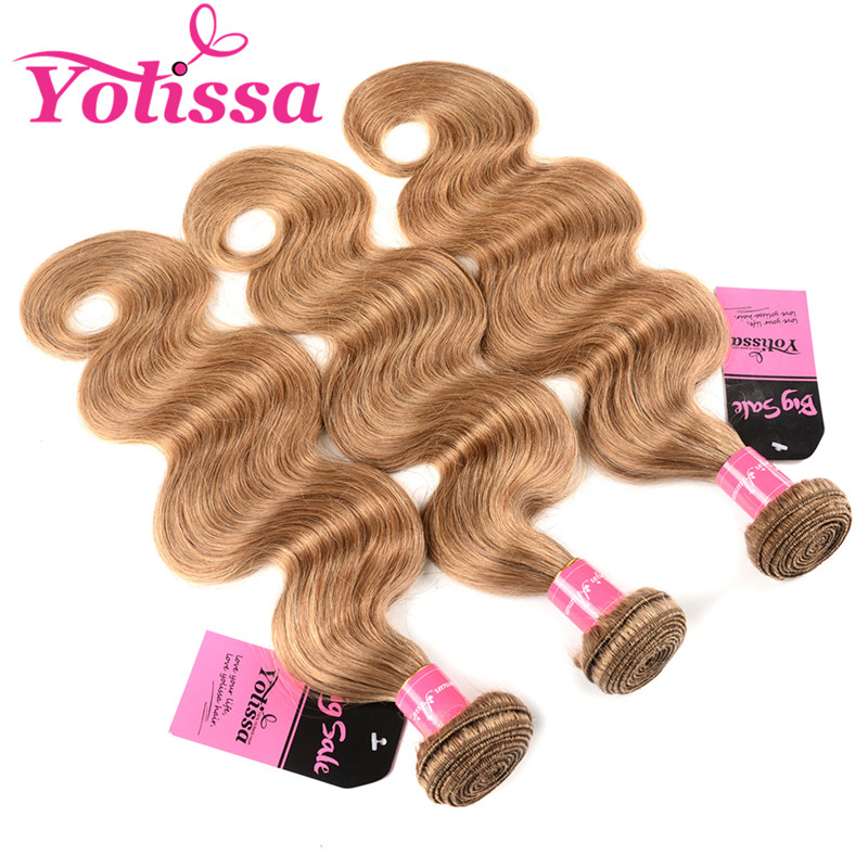 Body Wave 3 Bundles Human Hair 27 Hair Color
