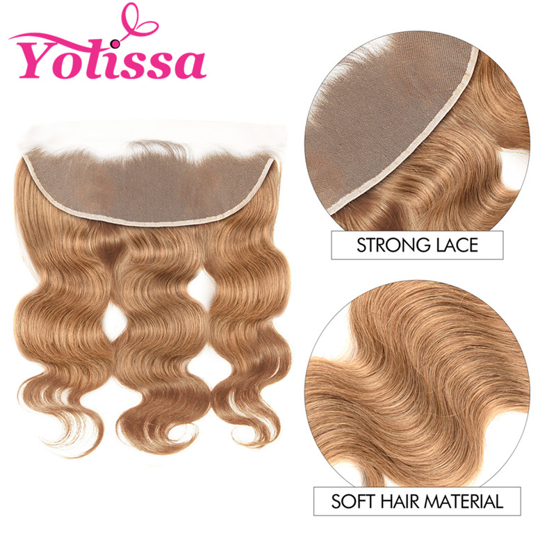 Body Wave Honey Blonde Human Hair Color 13×4 Frontal