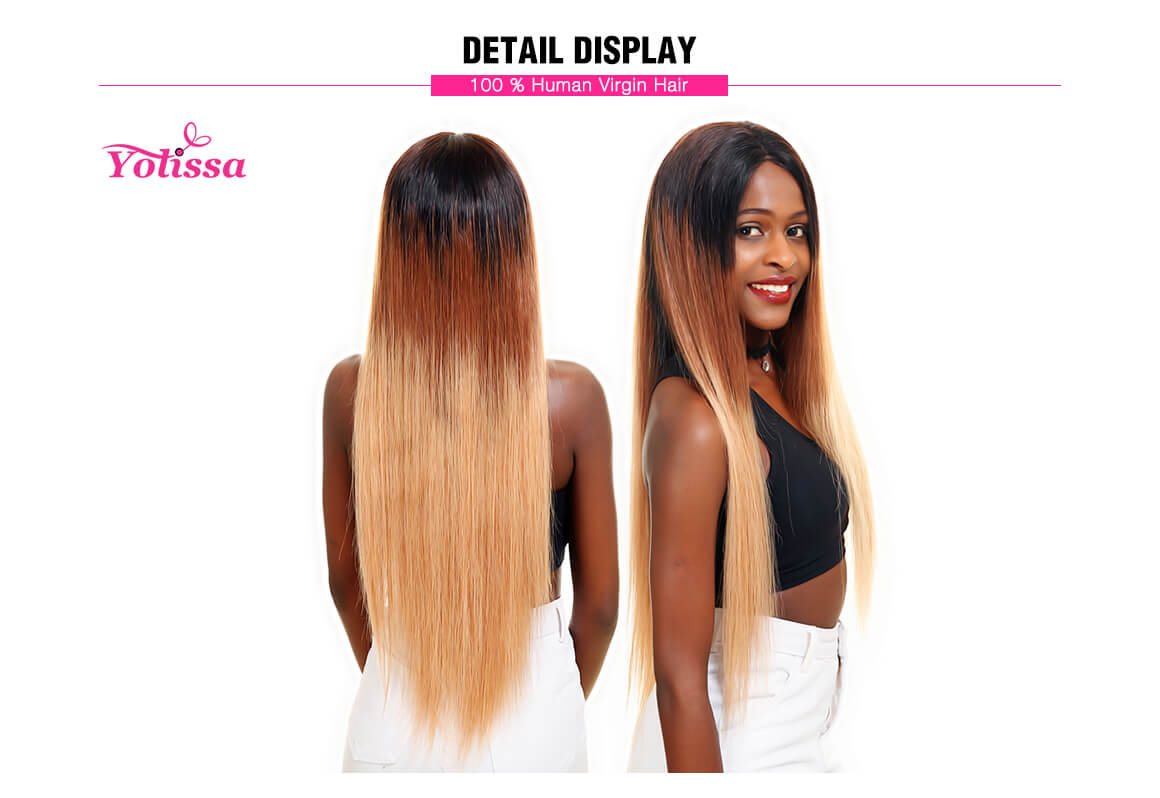 1B/4/27 Brazilian Straight Hair 3 Bundles
