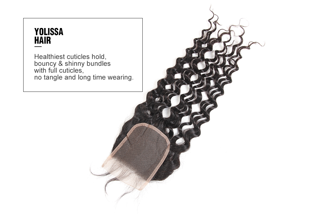 brazilian remy hair water wave bundles with lace closure