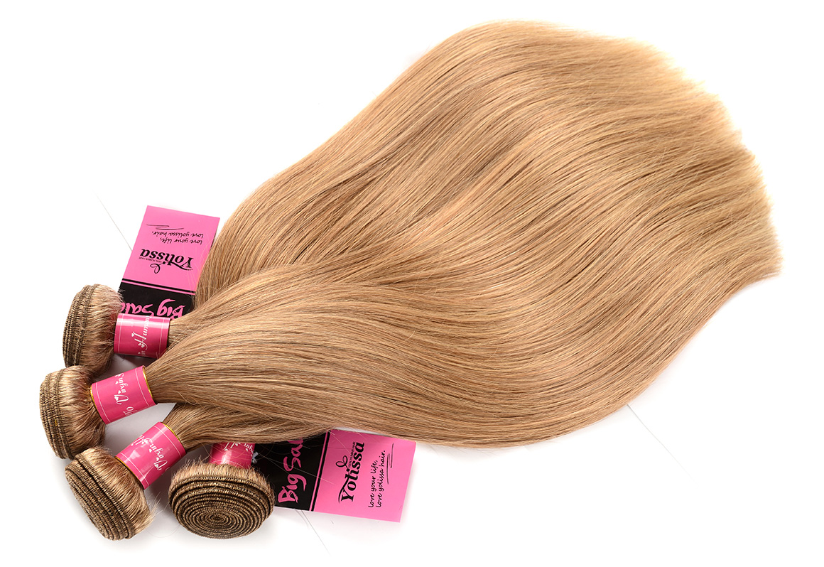 4 Bundles With Fronal 13×4 Deal Straight Honey Blonde Human Hair
