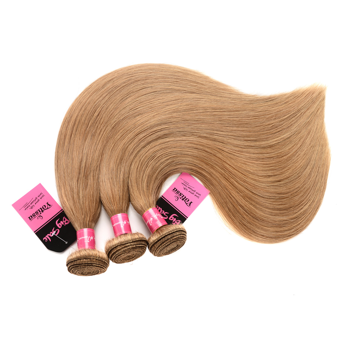 Straight Hair Honey Blonde 3 Bundles With Closure 4×4 