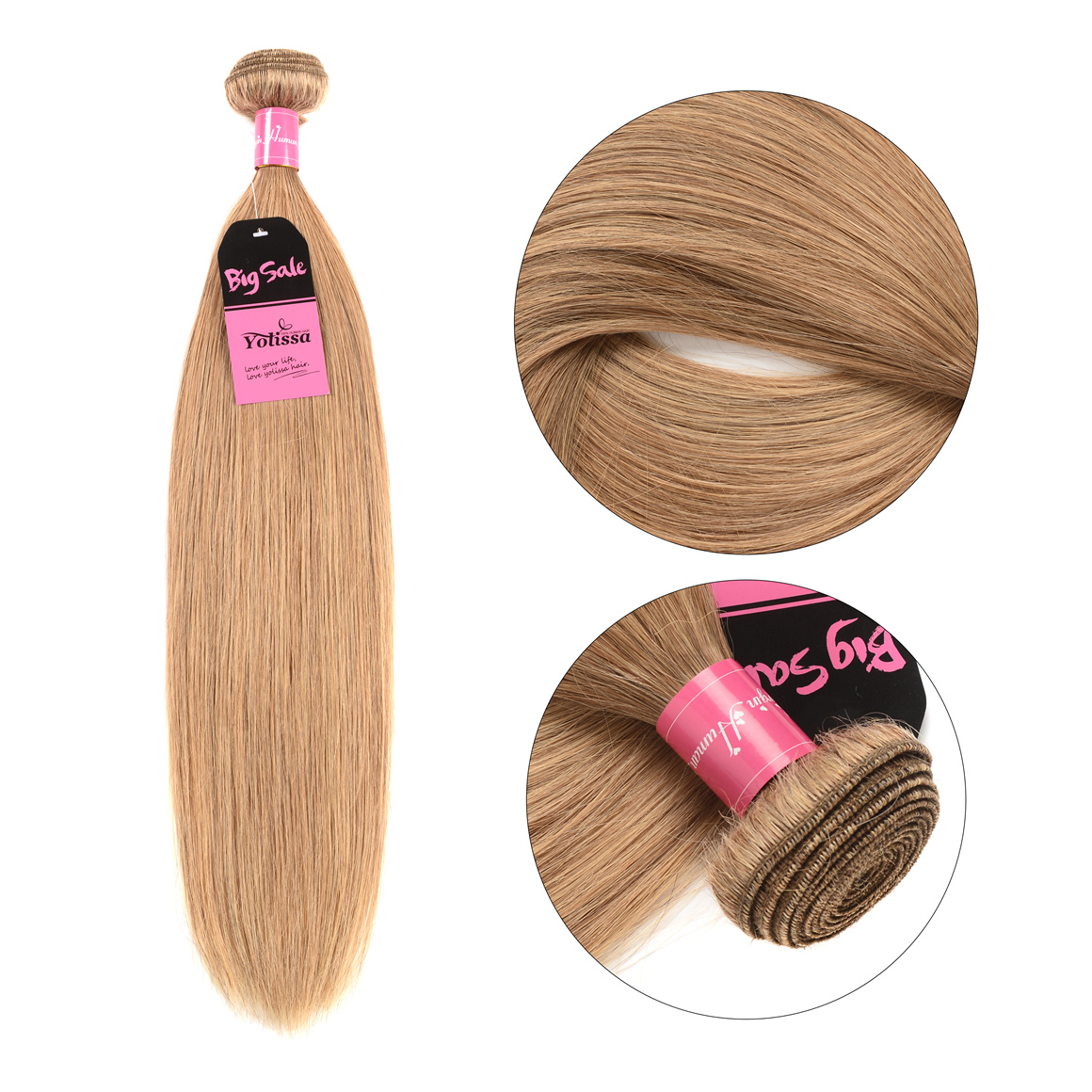 Honey Blonde 3 Bundles With Closure 4×4 