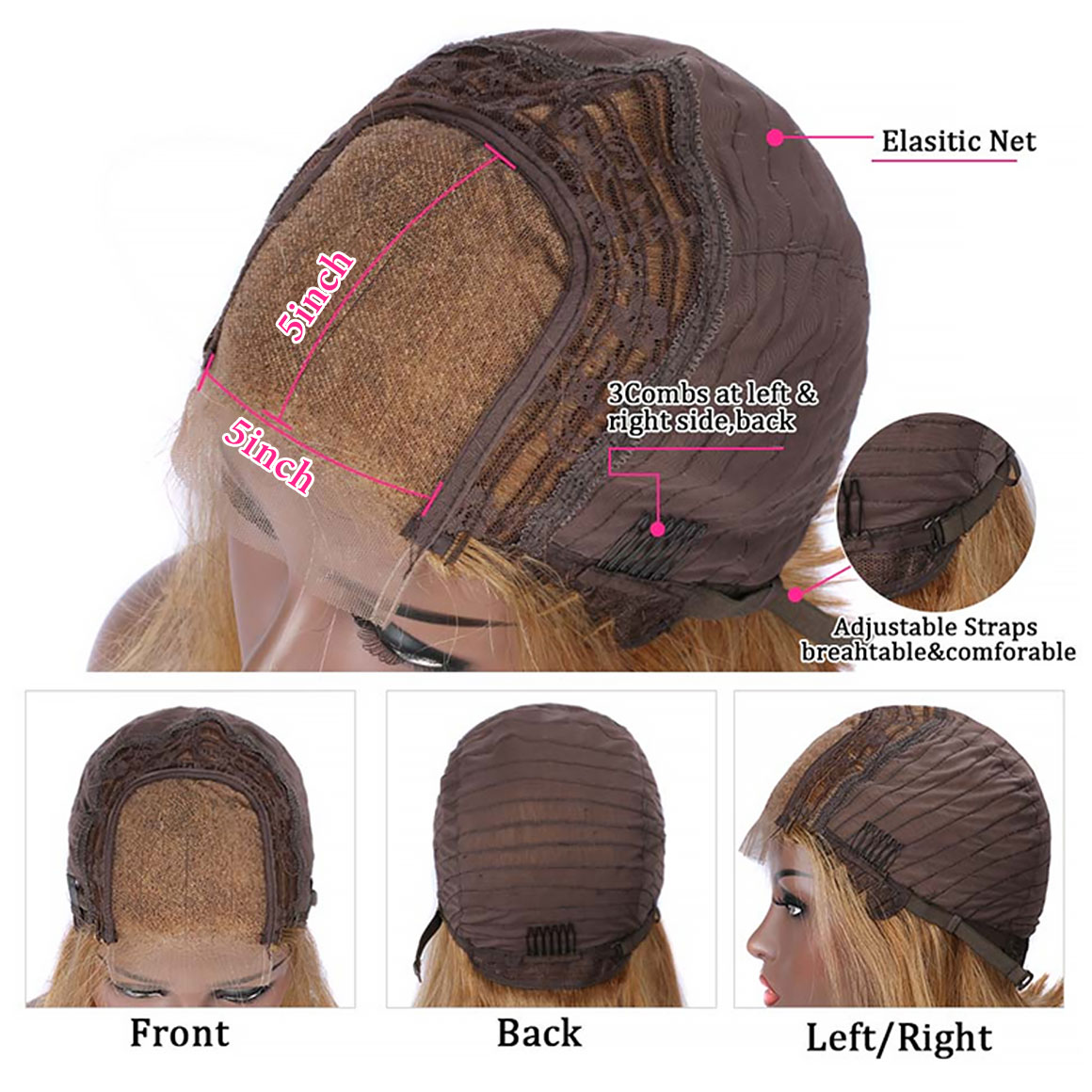 honey blonde closure wig