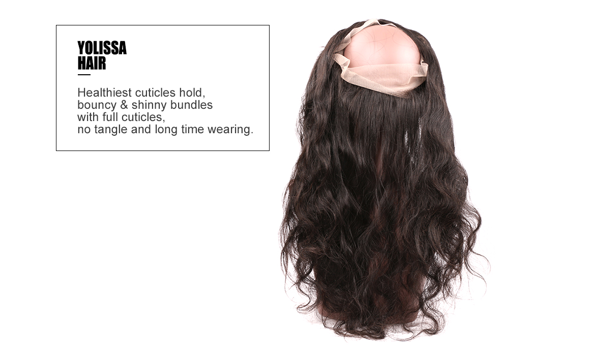 brazilian body wave virgin hair pre plucked 360 lace frontal with bundles