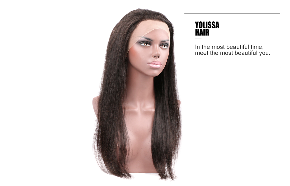 360 lace frontal straight hair with 3 human virgin hair bundles