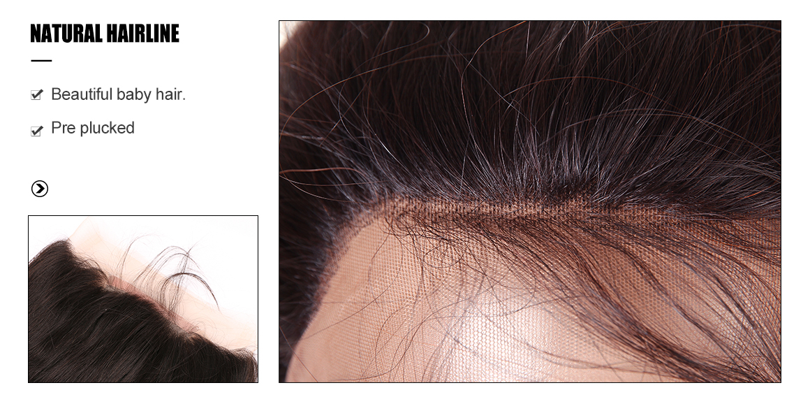 virgin hair 3 pcs bundles with 360 nstraight lace frontal