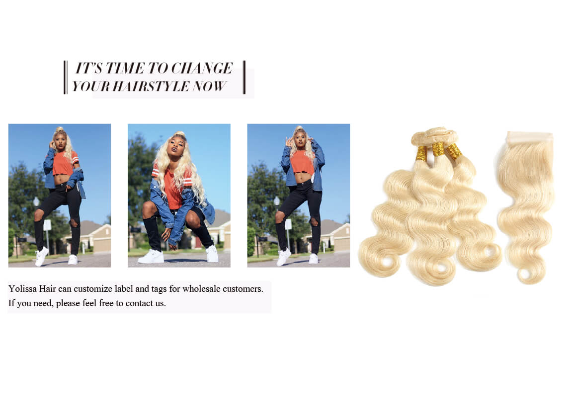 Body Wave 613 Blonde Human Hair Weaves 