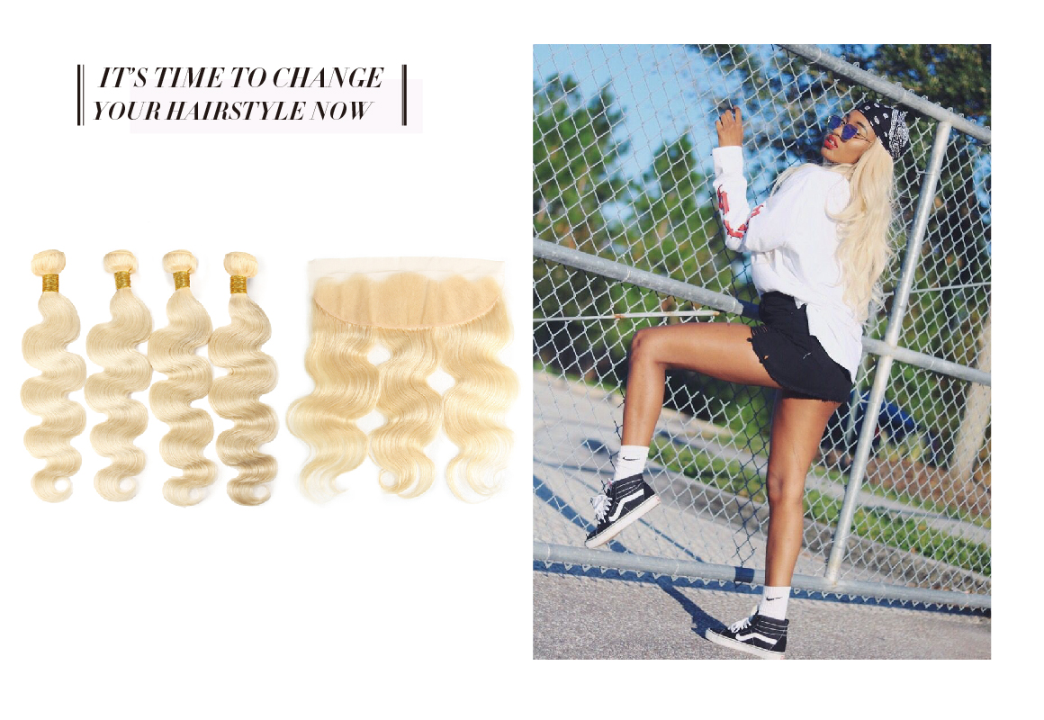 blonde human hair bundles with 13x4 lace frontal