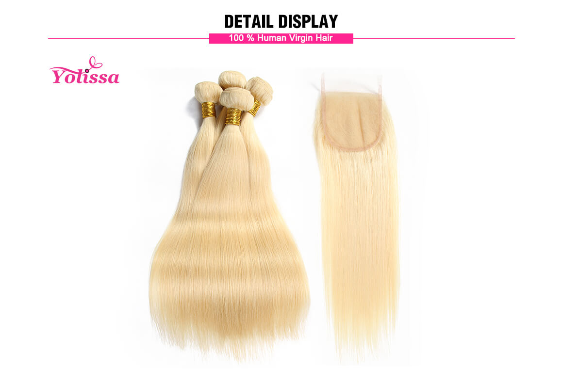 613 Straight Blonde Hair 4 Bundles