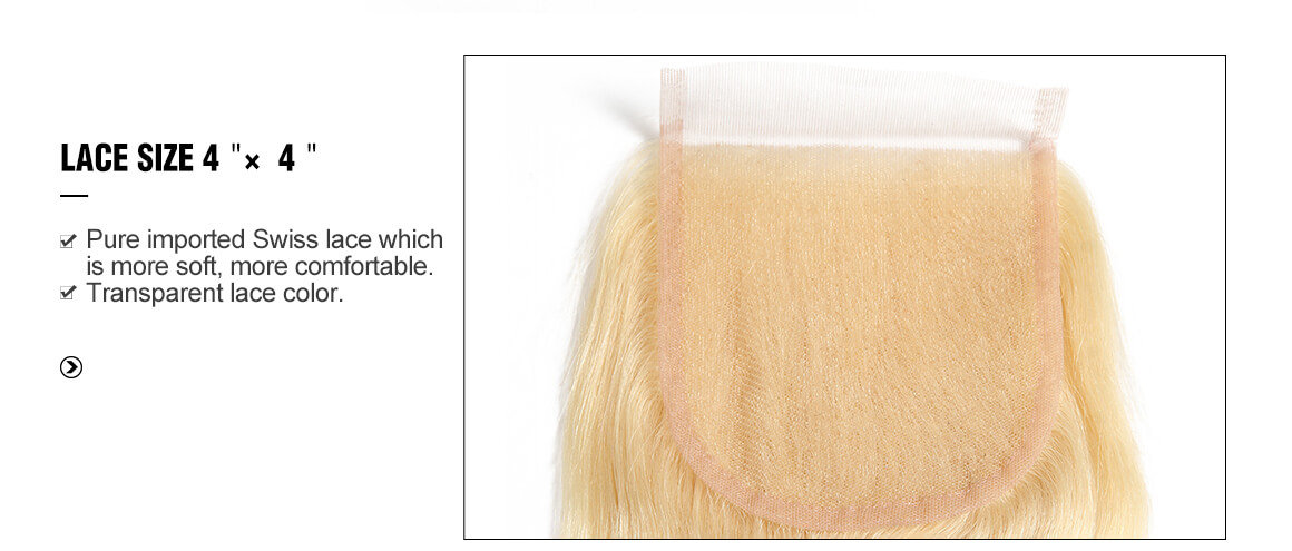 4x4 blonde body wave human virgin hair lace closure