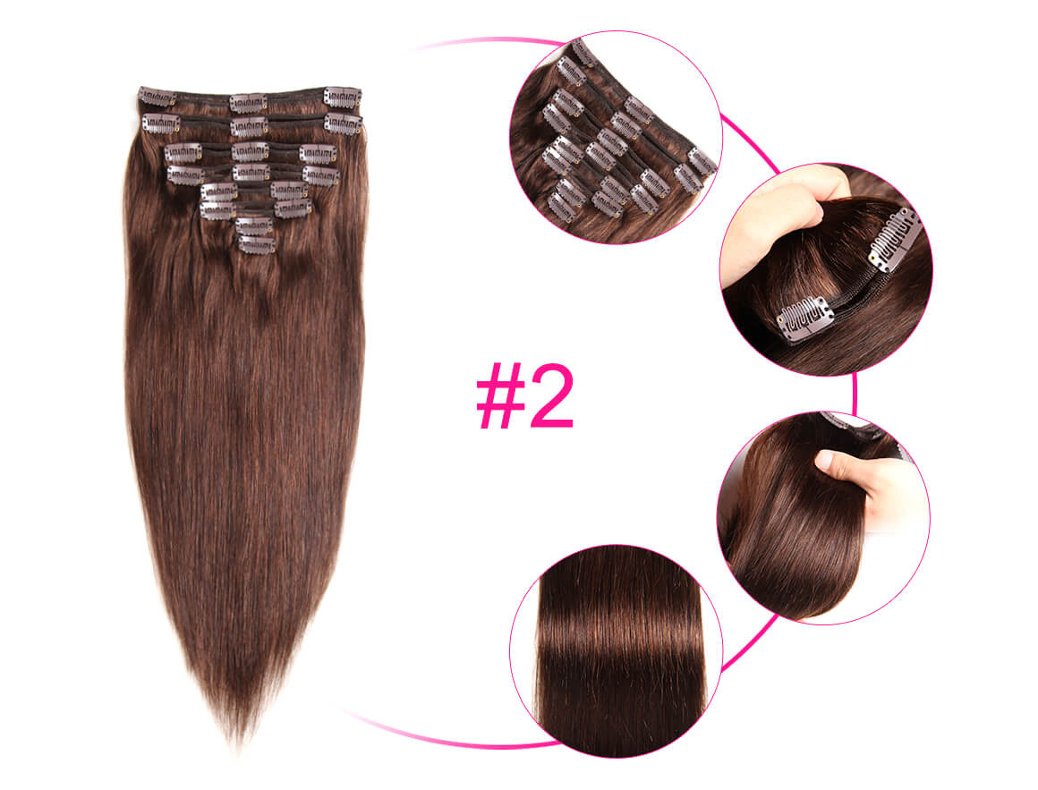 Clip In Straight Human Hair Extensions
