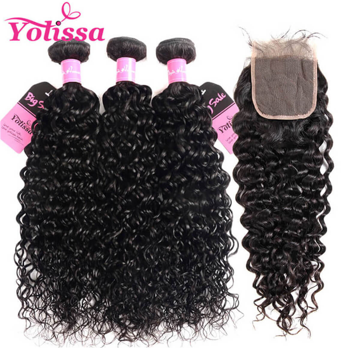 Wet And Wavy Water Wave Hair Bundles With Closure 