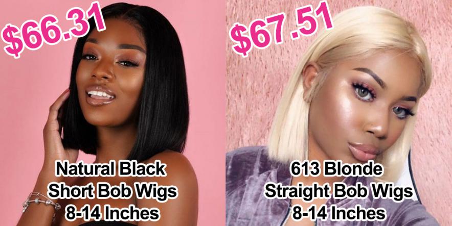 Two different hair colors short bob wigs