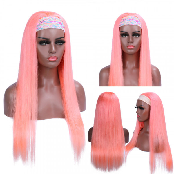 pink straight headband wig