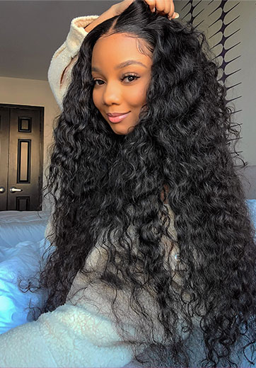 Water Wave Hair 13x4 Transparent Lace Front Wigs -Yolissa Hair