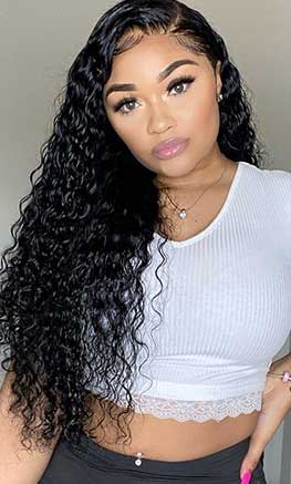 Deep Wave Lace Front Wig 24 Inch
