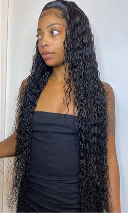Deep Wave Lace Front Wig 34 Inch